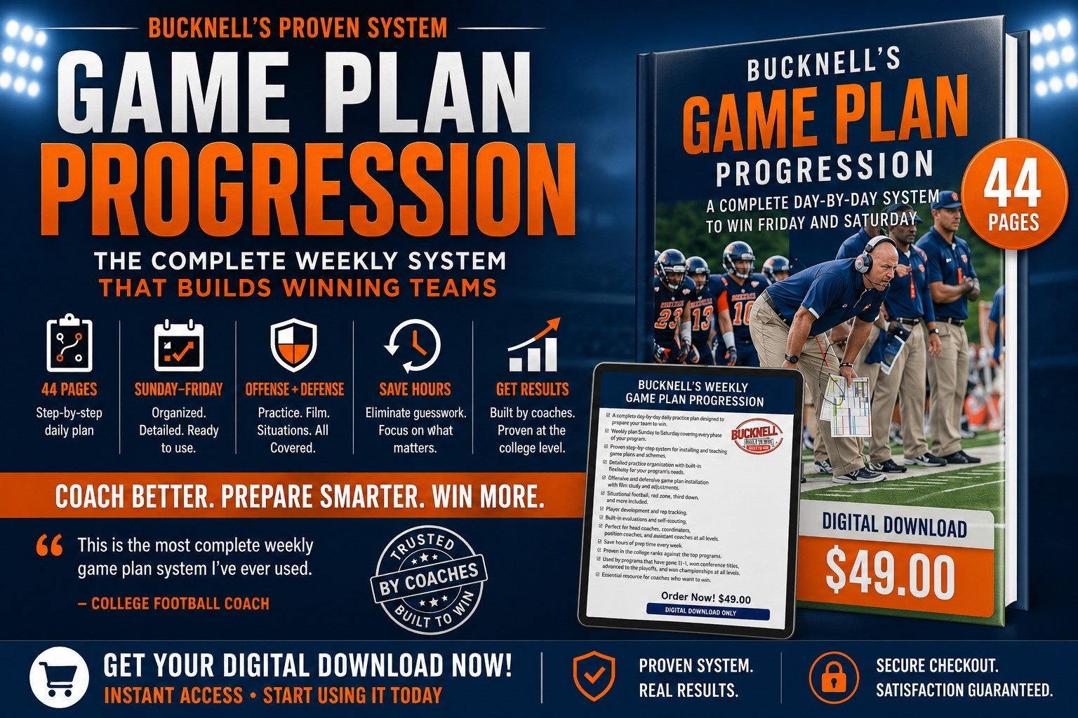 Bucknell's Game Plan Progression - the complete weekly system, 44-page digital download